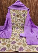 Erode Silk Violet Wedding Wear Chanderi Croset Work Dress Material